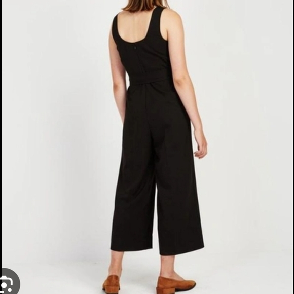 Frank & Oak Straight Leg Gabardine Jumpsuit Black - Picture 4 of 10